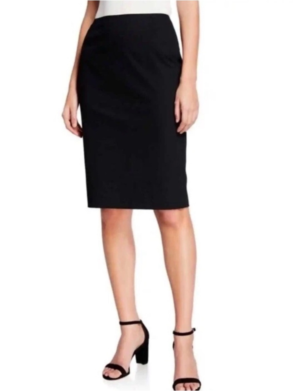 Lafayette 148 New York Black Wool Blend Pencil Skirt Size 16 Career Interview